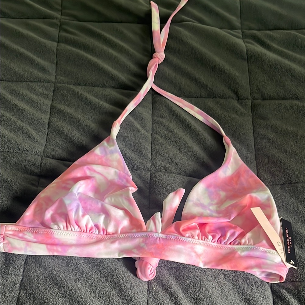 Victoria's Secret Pink and White Bikini Top